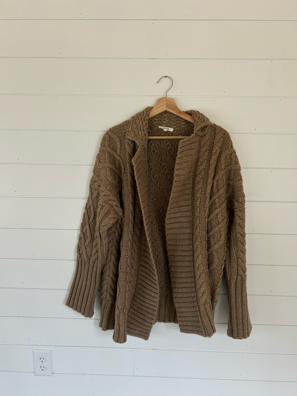 Splendid brand, Cozy Chunky Cable Knit Cardigan — Brown